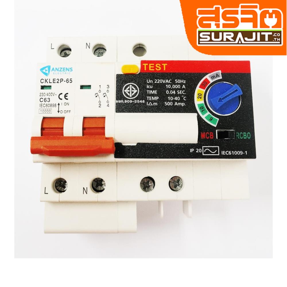 ANZEN เมนเบรอกเกอร์ RCBO 2P63A ANZEN