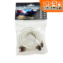 SONICA สายRCA 4 ขาวใส(7MM) หัวงอ 5M