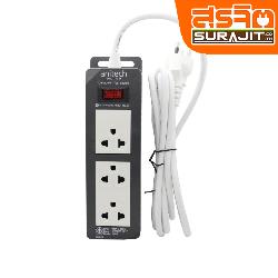 ANITECH รางปลั๊ก 1สวิตซ์ 3ช่อง สายยาว 2ม. สีเทา