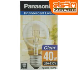 PANASONIC หลอดใสขั้วเกลียว E27 แสงวอร์มไวท์ 40 วัตต์