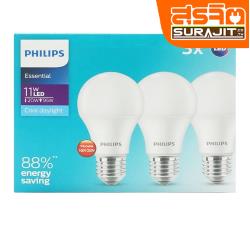 PHILIPS หลอด LED ขนาด11วัตต์ แสงขาวแพ็ค 3