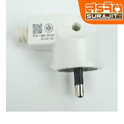 RECKON ปลั๊กตัวผู้ขากลม 2 ขา หัวงอ สีขาว 