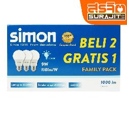 SIMON หลอด LED ขนาด 9W แสงขาว แพ็ค 3 หลอด